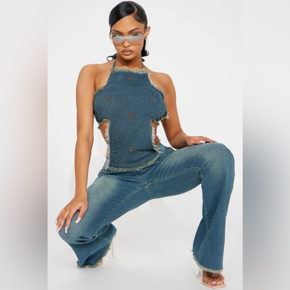 Fashion Nova Denim Jumpsuit